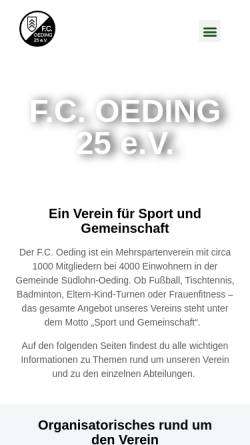 Vorschau der mobilen Webseite fcoeding.de, FC Oeding 1925 e.V.