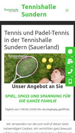 Vorschau der mobilen Webseite www.tennishalle-sundern.de, Blau Weiss Sundern
