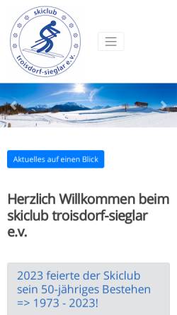 Vorschau der mobilen Webseite www.skiclub-troisdorf.de, Skiclub Troisdorf-Sieglar e.V.