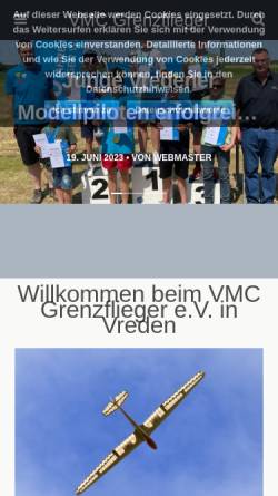 Vorschau der mobilen Webseite www.vmc-grenzflieger.de, VMC Grenzflieger e.V.