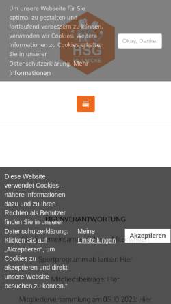 Vorschau der mobilen Webseite www.hsg-hillmicke.de, Hallensportgemeinschaft Hillmicke