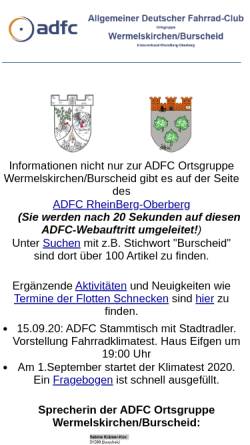 Vorschau der mobilen Webseite www.adfc-wk.de, ADFC Ortsgruppe