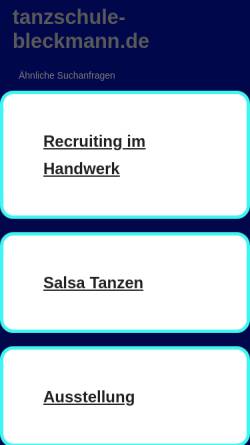 Vorschau der mobilen Webseite www.tanzschule-bleckmann.de, Tanzschule Bleckmann