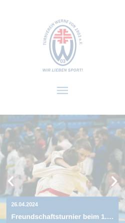 Vorschau der mobilen Webseite tvwerne.de, Turnverein Werne