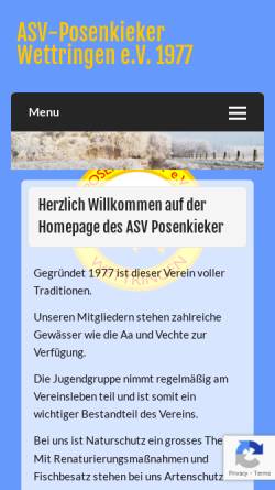 Vorschau der mobilen Webseite www.asv-posenkieker.de, ASV-Posenkieker Wettringen