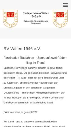 Vorschau der mobilen Webseite www.rv-witten.de, RV Witten 1946 e.V.