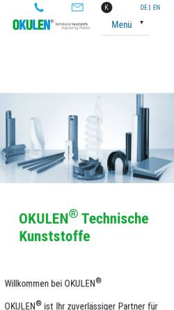Vorschau der mobilen Webseite www.okulen.de, Ottensteiner Kunststoff GmbH & Co.KG