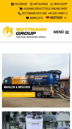 Vorschau der mobilen Webseite www.rottmann-ahaus.de, Paul Rottmann GmbH