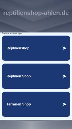 Vorschau der mobilen Webseite www.reptilienshop-ahlen.de, Reptilien-Shop-Ahlen