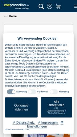 Vorschau der mobilen Webseite www.coe-promotion.de, Coe Promotion