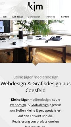 Vorschau der mobilen Webseite www.kleinejaeger.de, Kleine Jäger Mediendesign