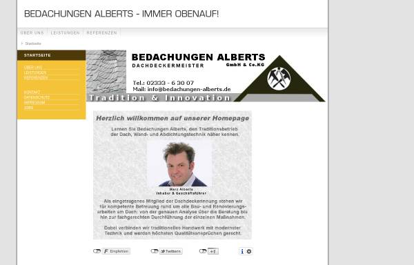 Vorschau von www.bedachungen-alberts.de, Bedachungen Alberst GmbH & Co. KG