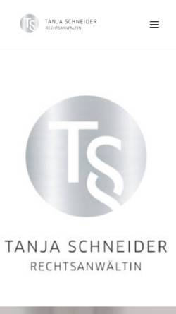 Vorschau der mobilen Webseite www.anwaltskanzlei-tanja-schneider.de, Anwaltskanzlei Tanja Schneider