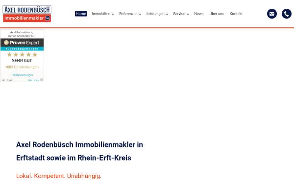 Vorschau von www.immobilienmakler-erftstadt.de, Axel Rodenbüsch, Immobilienmakler IVD Erftstadt