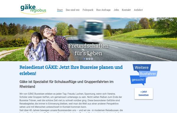 Vorschau von www.reisedienst-gaeke.de, Gäke-Reisen GmbH