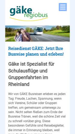 Vorschau der mobilen Webseite www.reisedienst-gaeke.de, Gäke-Reisen GmbH