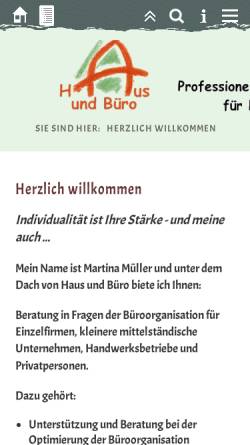 Vorschau der mobilen Webseite www.haus-und-buero.de, Martina Müller