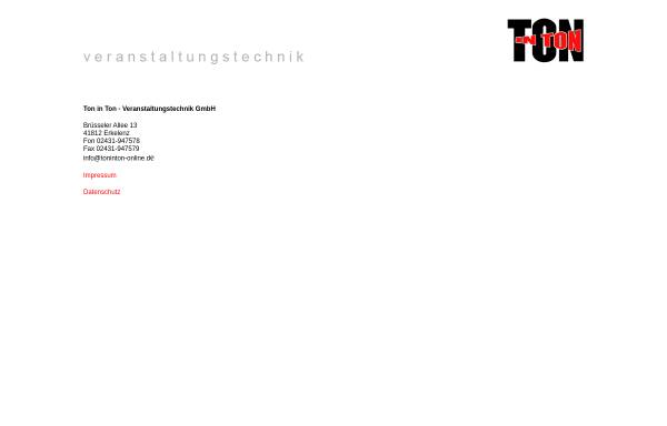 Vorschau von www.toninton-online.de, Ton in Ton - Dominik Peters - Veranstaltungs-, Licht- und Tontechnik