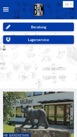 Vorschau der mobilen Webseite www.bum.de, Breitbach + Müller Firmengruppe