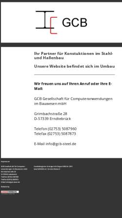 Vorschau der mobilen Webseite www.gcb-steel.de, Gesellschaft für Computeranwendungen im Bauwesen mbH