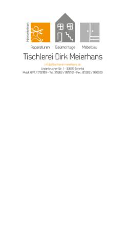 Vorschau der mobilen Webseite www.tischlermeister-meierhans.de, Dirk Meierhans