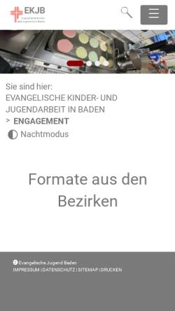Vorschau der mobilen Webseite www.bezirksjugend.de, Evangelische Bezirksjugend Offenburg