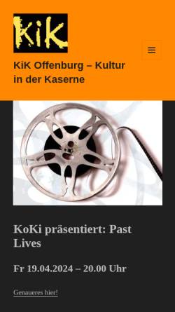 Vorschau der mobilen Webseite www.kik-online.de, Kultur in der Kaserne (KiK)