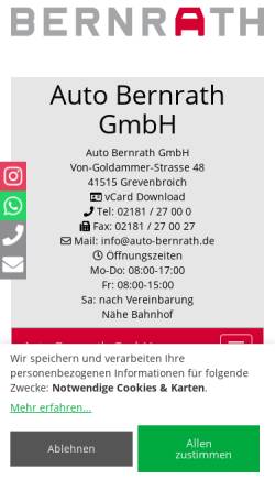 Vorschau der mobilen Webseite www.autofit-bernrath.de, Auto Bernrath GmbH