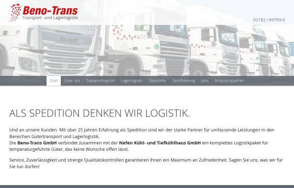 Vorschau von www.beno-trans.de, Beno-Trans Bernhard & Norbert Nefen Transport- und Warenhandels GmbH