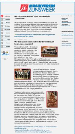 Vorschau der mobilen Webseite www.musikverein-zunsweier.de, Musikverein Zunsweier e.V.