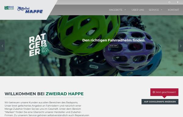 Vorschau von www.zweirad-happe.de, Zweirad Happe, Inhaber Peter Happe