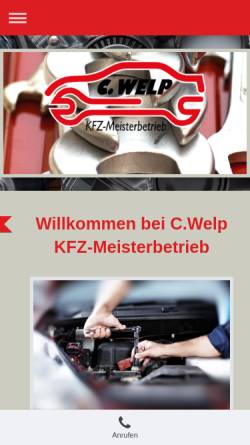 Vorschau der mobilen Webseite www.kfz-welp.de, KFZ Welp, Inhaber Carsten Welp