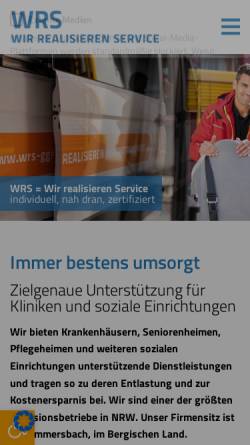 Vorschau der mobilen Webseite www.wrs-ggmbh.de, Wäscherei-Reinigungs-Service gGmbH