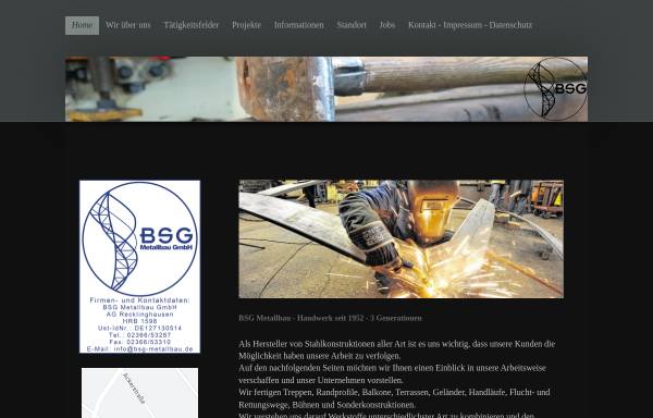 Vorschau von www.bsg-treppen.de, BSG Metallbau GmbH