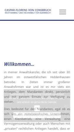 Vorschau der mobilen Webseite www.vonconsbruch.de, Caspar-Florens von Consbruch, Rechtsanwalt
