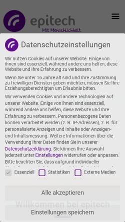 Vorschau der mobilen Webseite www.epitech.de, Epitech GmbH - Kommunikationshilfen für Behinderte