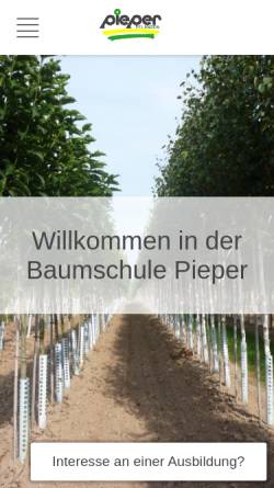 Vorschau der mobilen Webseite www.pieper-pflanzen.de, Heinz Pieper Baumschulen GbR und Baumhof Pieper