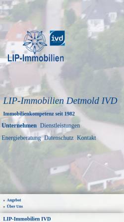 Vorschau der mobilen Webseite www.lip-immobilien.de, Ing.-Büro Terfoort - LIP Immobilien