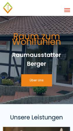 Vorschau der mobilen Webseite www.raumausstatter-berger.de, Raumausstatter Berger
