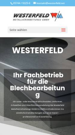 Vorschau der mobilen Webseite www.westerfeld.net, Westerfeld Metallverarbeitungs GmbH