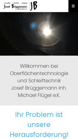 Vorschau der mobilen Webseite www.schleifen-polieren.de, Lohnschleiferei und Schleifmittelhandel Josef Brüggemann Inh. M. Flügel e.K.