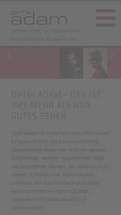 Vorschau der mobilen Webseite www.optik-adam.de, Optik Adam GmbH