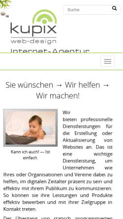 Vorschau der mobilen Webseite www.kupix.de, Kupix web-design
