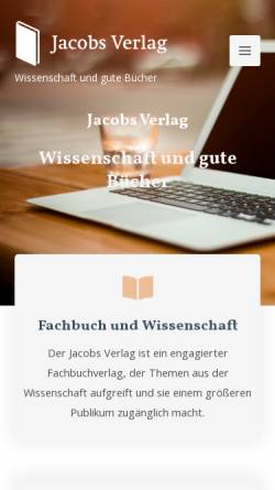 Vorschau der mobilen Webseite www.jacobs-verlag.de, Verlag Hans Jacobs