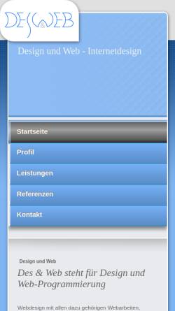 Vorschau der mobilen Webseite desundweb.de, Design und Web, Inhaber Leszek Schluter