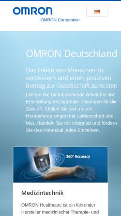 Vorschau der mobilen Webseite omron.de, Omron Electronics GmbH