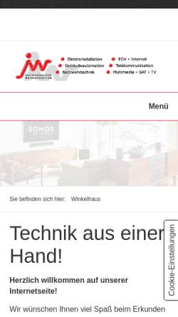 Vorschau der mobilen Webseite www.winkelhaus.com, Josef Winkelhaus GmbH