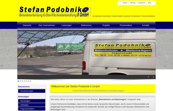 Vorschau von www.stefan-podobnik.de, Stefan Podobnik - Betonbearbeitung und Oberflächenbehandlung