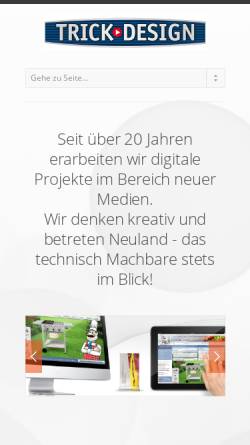 Vorschau der mobilen Webseite www.trick-design.de, Trick-Design, Agentur für neue Medien Christian Lück
