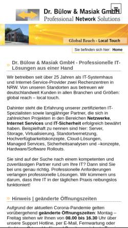 Vorschau der mobilen Webseite www.buelow-masiak.de, Dr. Bülow & Masiak GmbH